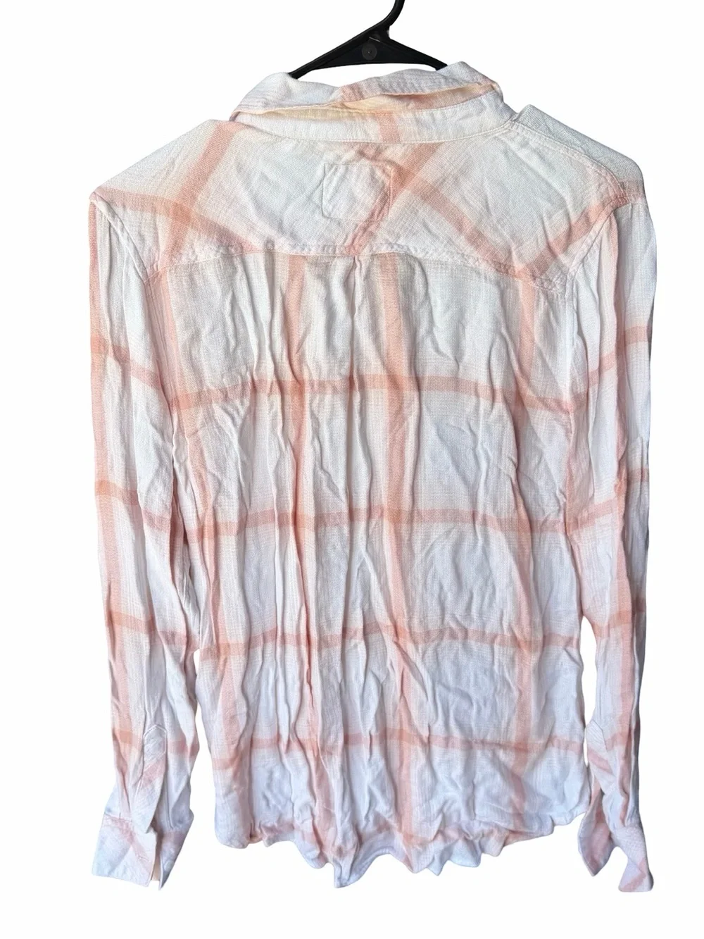 Rails Oversized Blush Pink & White Plaid Button Up Shirt Size S - Picture 6 of 6